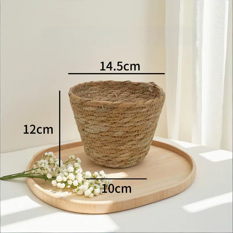 ♩ Pots à plantes en jonc de mer tressé à la main, paniers à fleurs naturels, pots de fleurs pour la