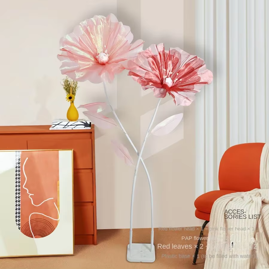 Fleurs artificielles, accessoires de décoration de mariage, ensembles de fleurs en gaze, présentoirs