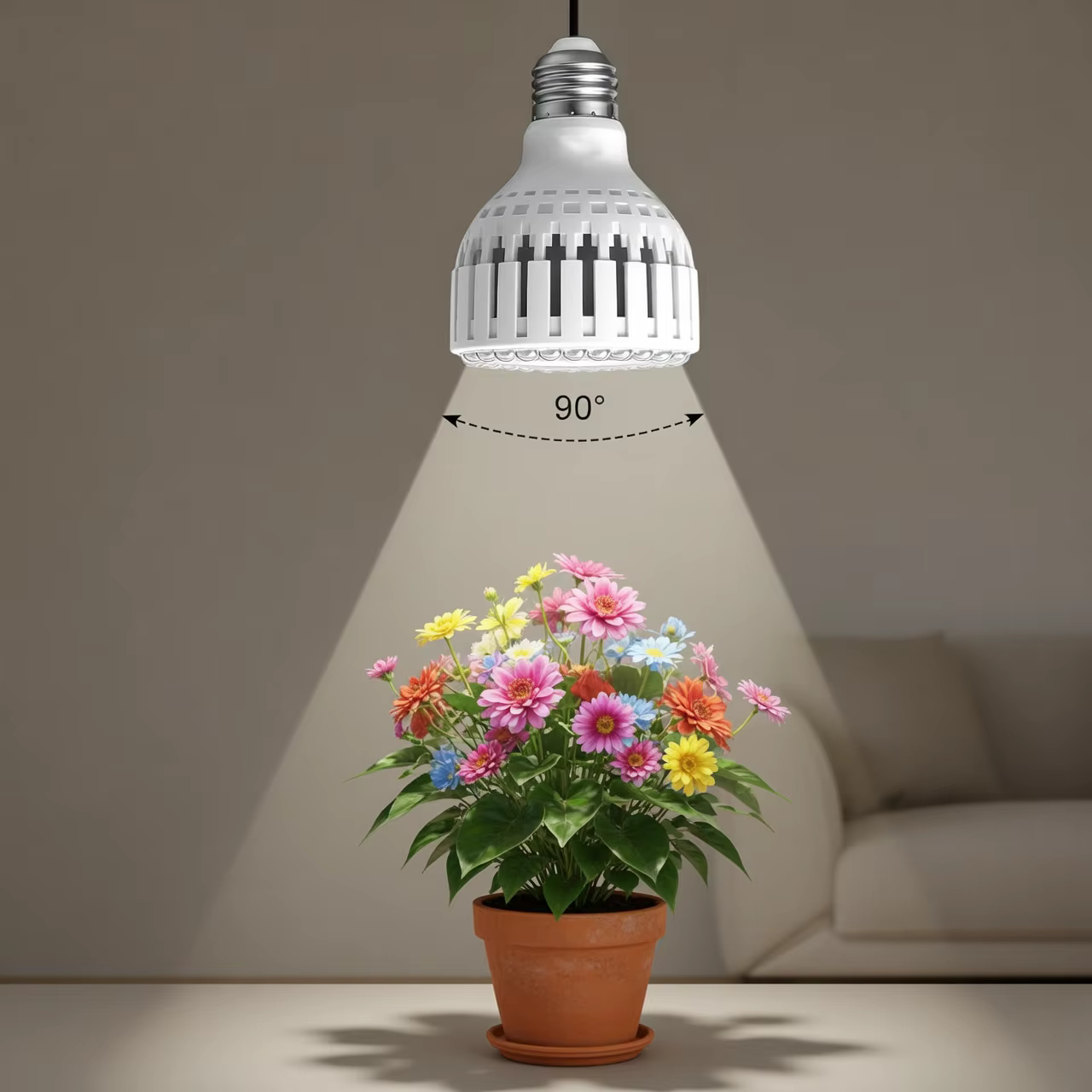 Ampoule de croissance LED 12W E26/E27, lampe pour plantes d'intérieur, 110V/220V, spectre complet, é