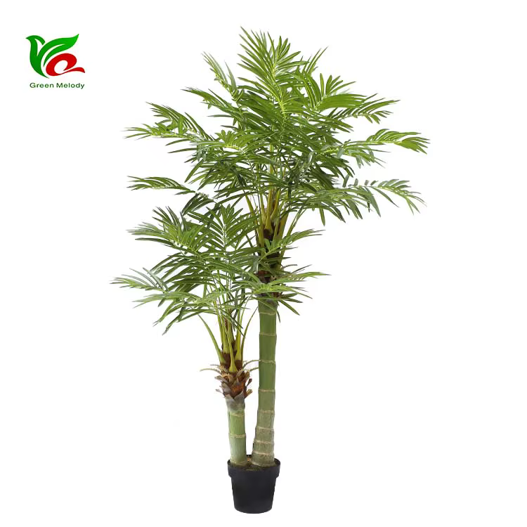 Plantes d'intérieur, arbre vert à feuilles persistantes, plante artificielle, palmier Areca