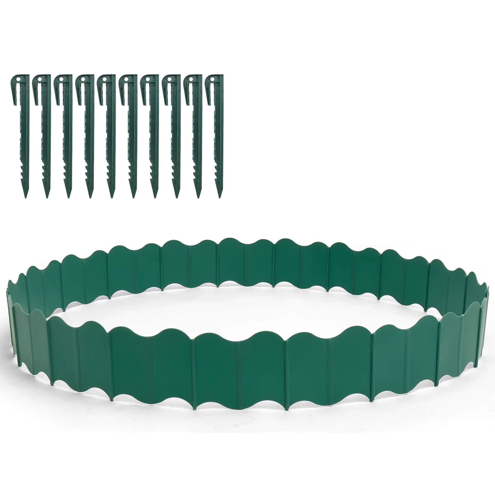 Clôture de jardin de 3m, pour pelouse extérieure, bordure de sol, bordure décorative, piquet de Supp