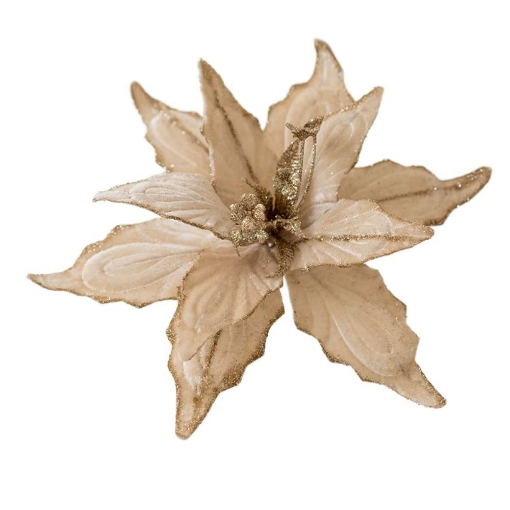 Tête de fleur fleurs de noël artificielles à la main bricolage simulé fleur de noël multicolore orne