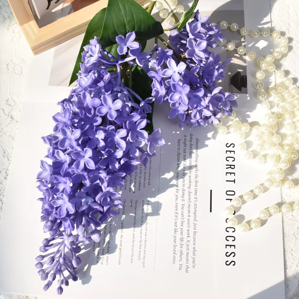 Nouvelle Fleur Artificielle en Silicone Lilas, Plantes Artificielles de Simulation Tendance, Faux Pl