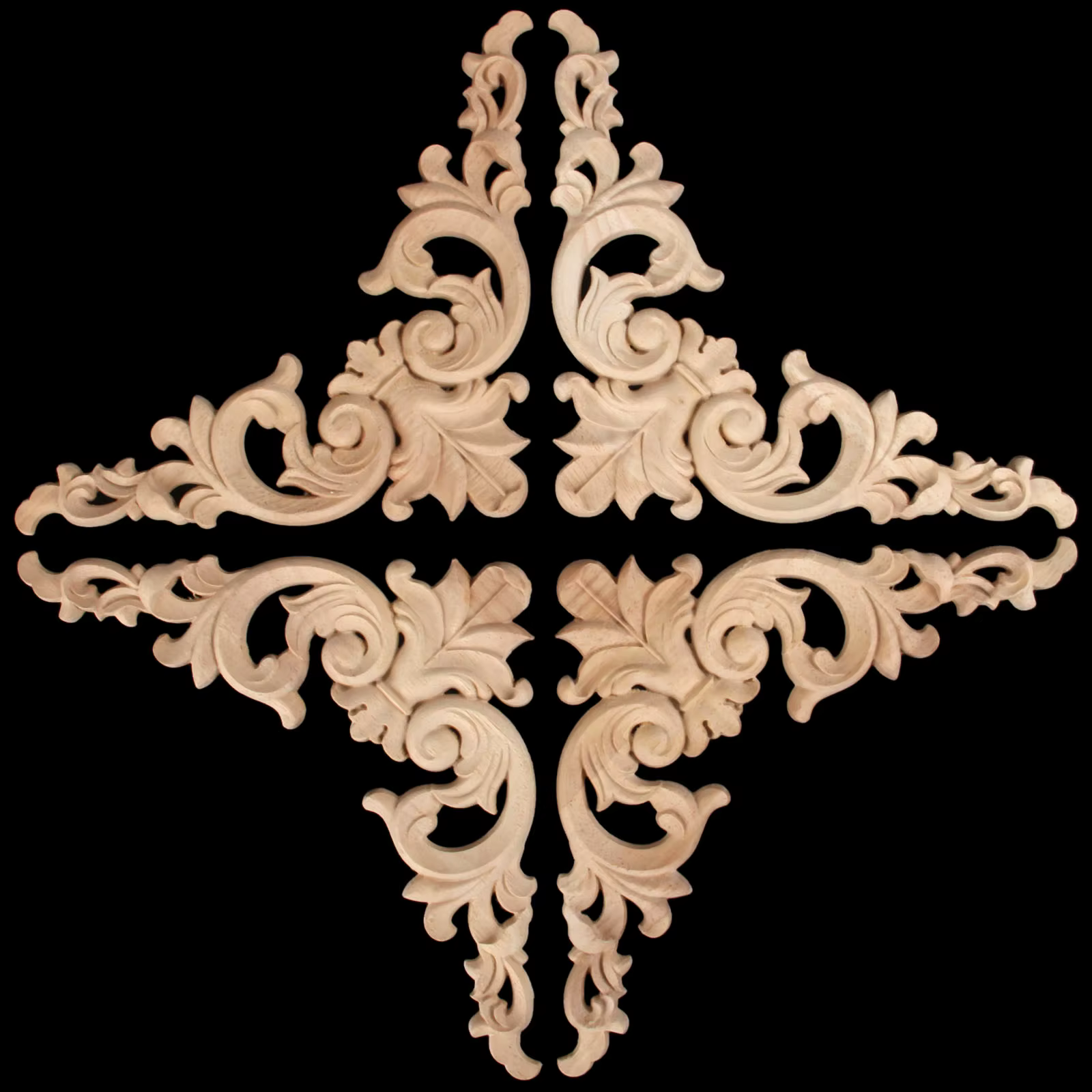 Autocollant d'angle en bois, couronne de branche creuse, planche de fleurs de chêne 8cm/3.15 pouces,