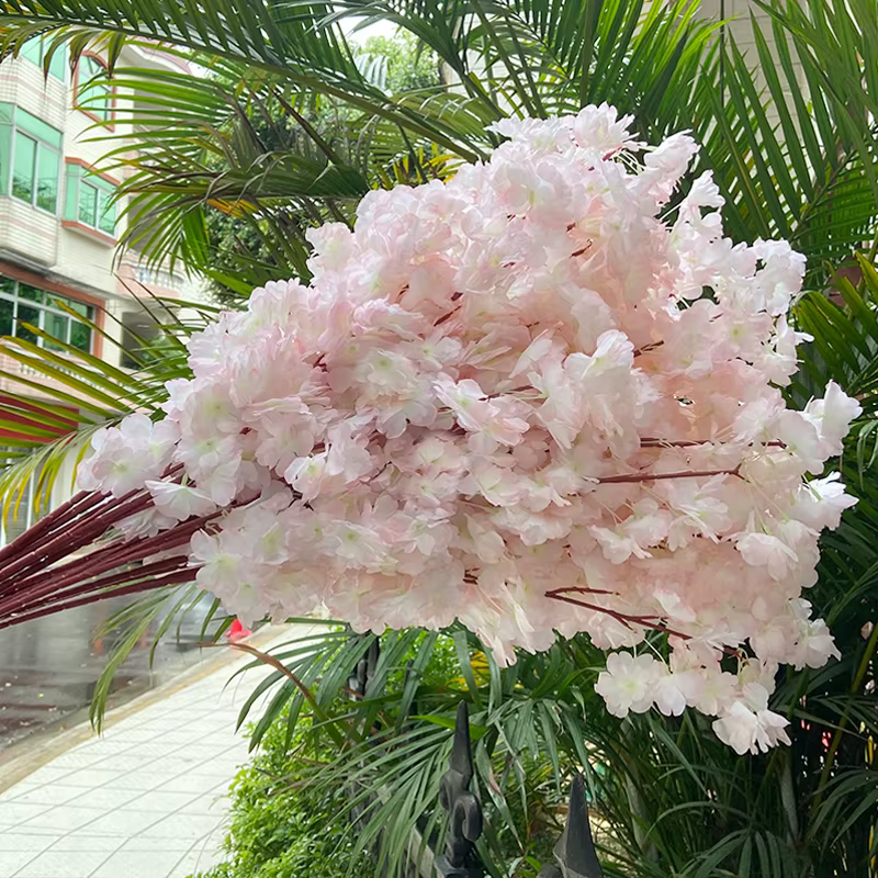 Fleur de cerisier artificielle en soie, branche de fleur de cerisier, décoration d'arc de mariage, a