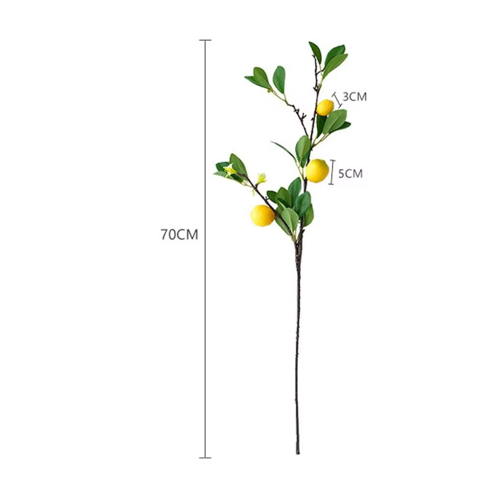 Simulation de fruits de citron frais, fleur artificielle, branche de citron, style européen, plantes