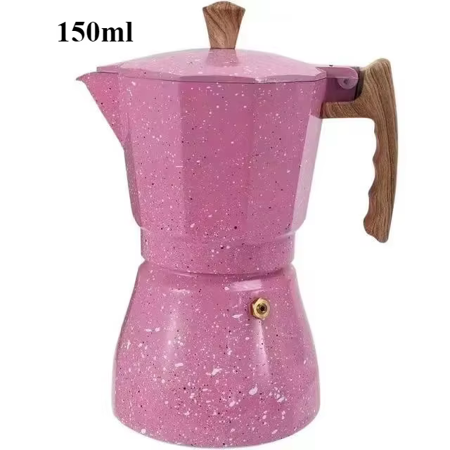 Pot Moka en aluminium rose, cafetière Latte réutilisable, cuisinière italienne, machine à expresso m