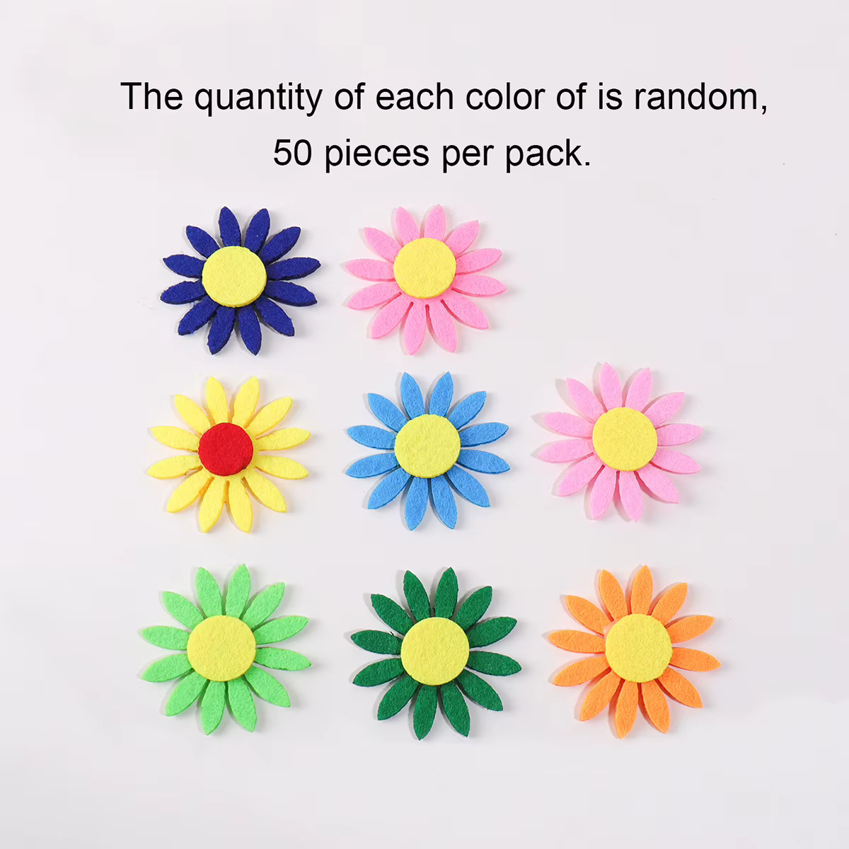 Ensemble de 50 petites fleurs colorées en forme de marguerite, décoration artisanale mignonne, cadea