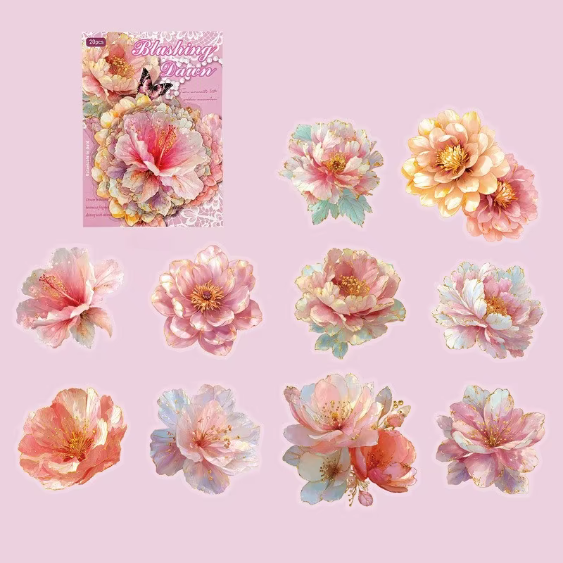 Autocollants de Scrapbook prédécoupés à fleurs, étiquette florale pour bricolage, planificateurs art