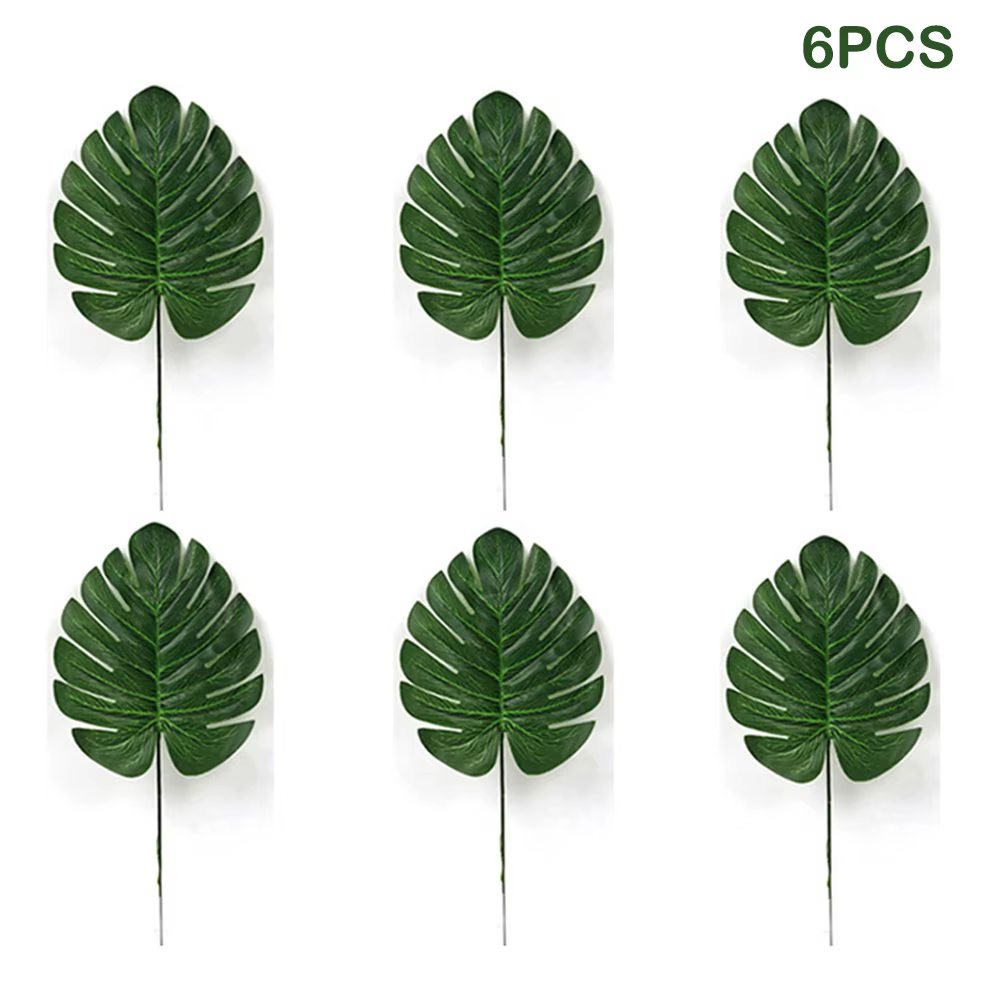 Feuilles de Palmier Tropicales Artificielles, Décorations de Jungle Safari, Fausses Plantes pour ixH