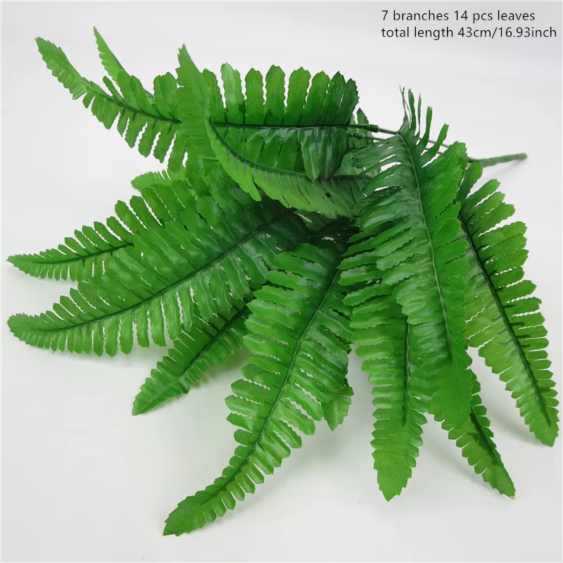 Plantes vertes artificielles en pot : herbe persane, fougère, arbre en fer. Pour micro-paysage, jard