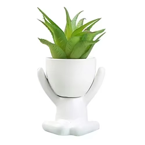 Pots de fleurs et jardinières de balcon en céramique blanche, créatifs, en forme humaine, pour la dé
