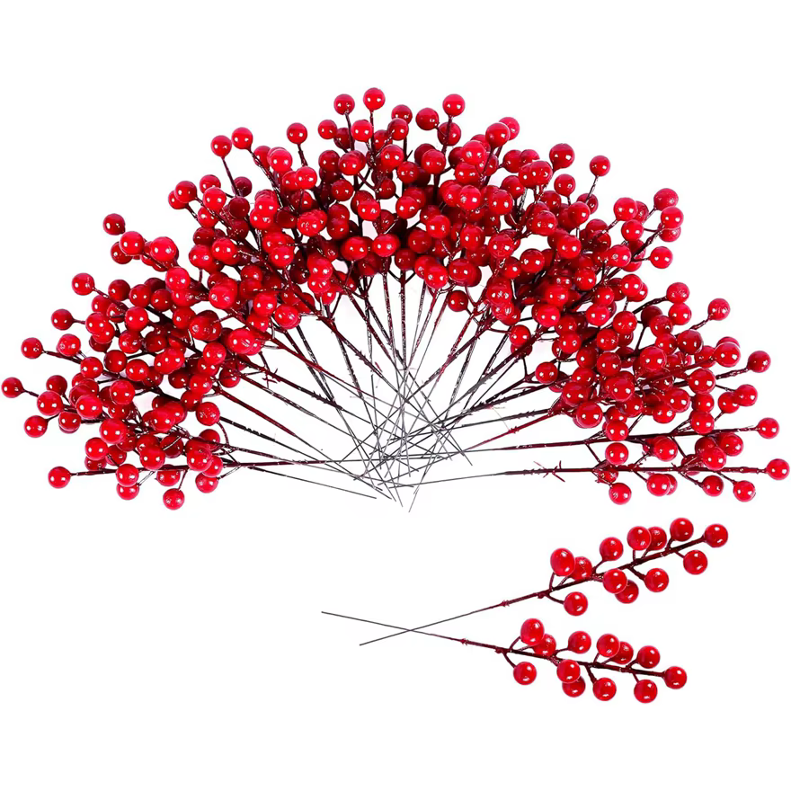 Plante artificielle Houx Petit Fruit Rouge Vente Chaude Nouvel An arbre De Noël Accueil festival fêt