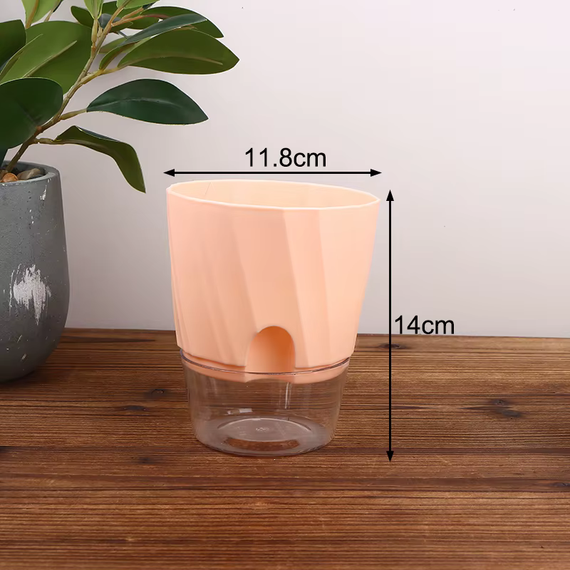 Pot de fleurs hydroponique intelligent à absorption automatique d'eau, transparent, double couche, e