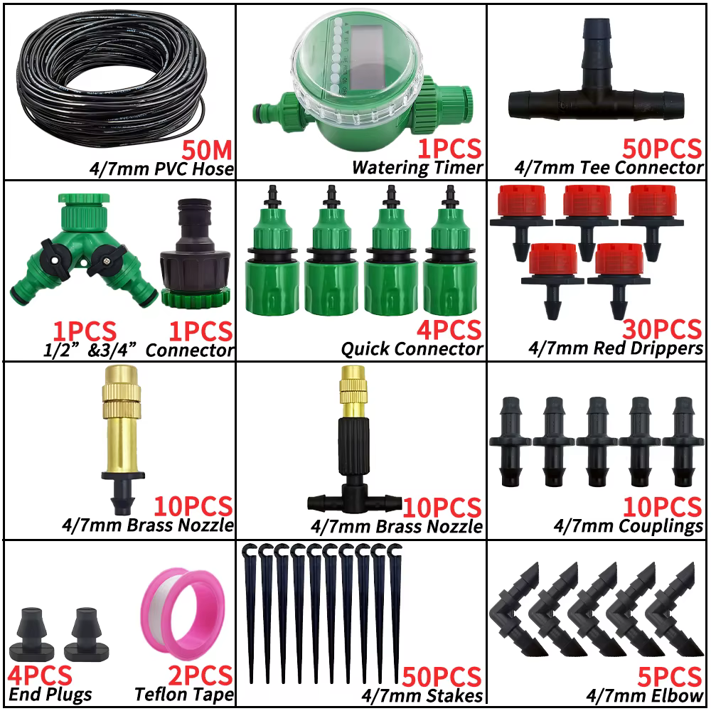 OASIS 5-50M jardin Micro goutte à goutte système d'arrosage automatique Kit minuterie contrôleur bri