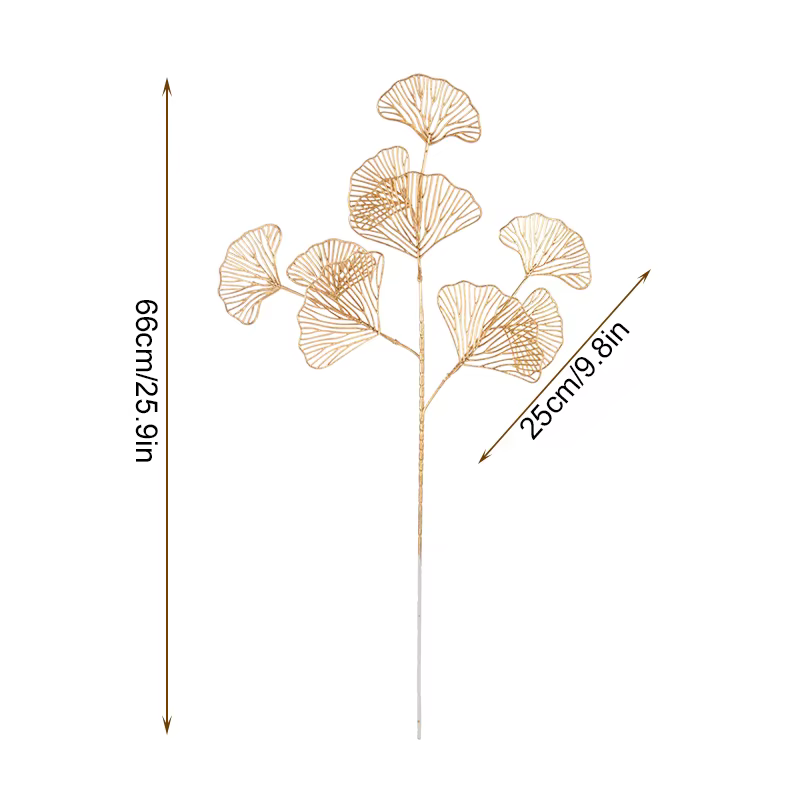 Plantes artificielles dorées en plastique pour décoration de Noël, simulation de fleurs, maison, sal
