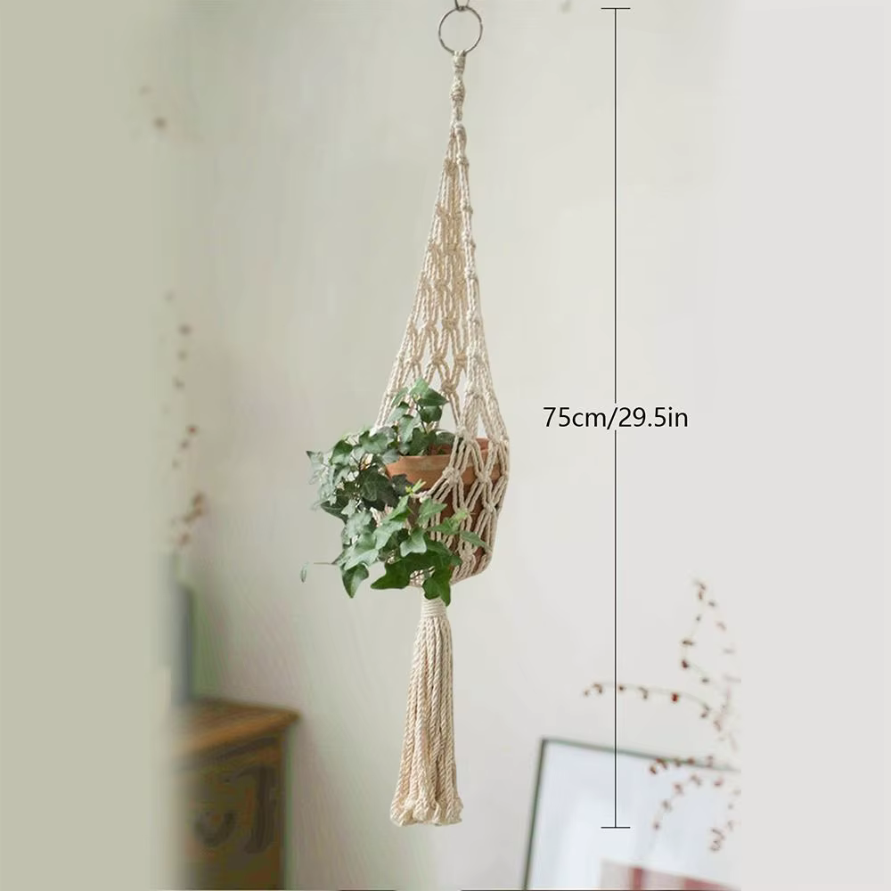 Porte-plantes suspendus en macramé pour salon intérieur, balcon, décoration de jardin, couleur beige