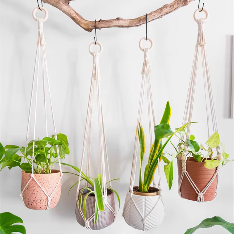 Porte-plante en macramé fait à la main, 100% coton, différents Styles, cintre pour Pot de fleur, pan