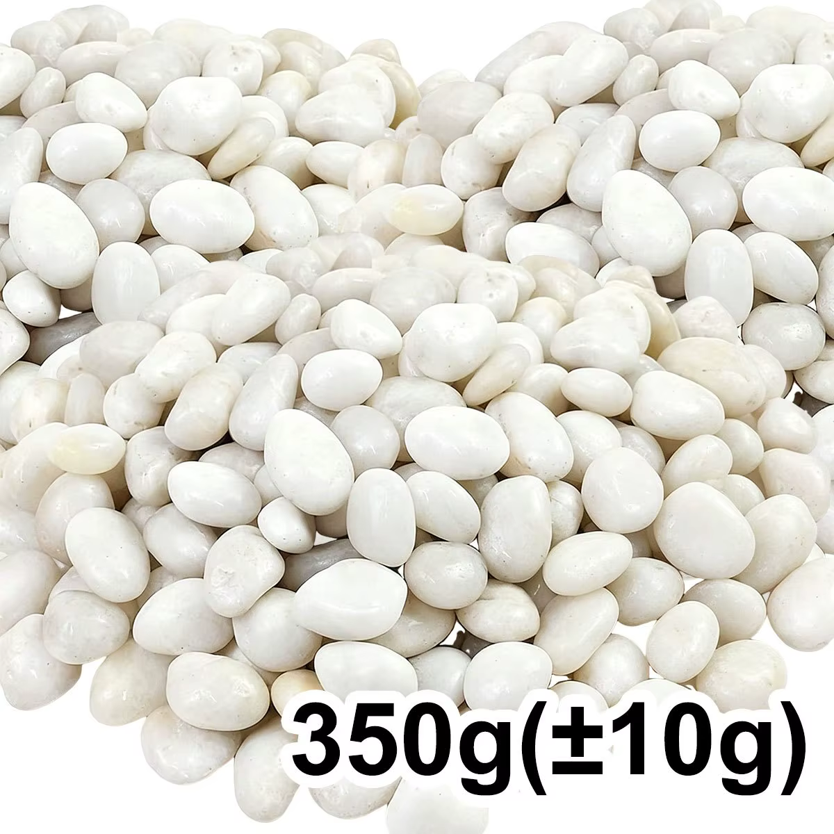 Galets naturels blancs hautement polis de 350 g, 2-3 cm – Pierres de rivière décoratives lisses, pie