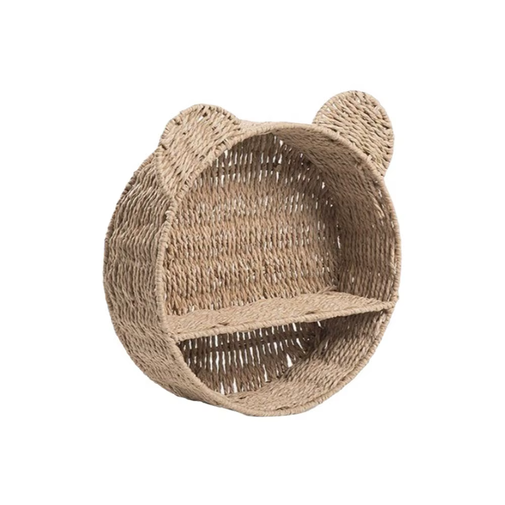 Étagère murale à 2 niveaux avec oreilles d'ours, support décoratif mignon pour plantes, étagère de r