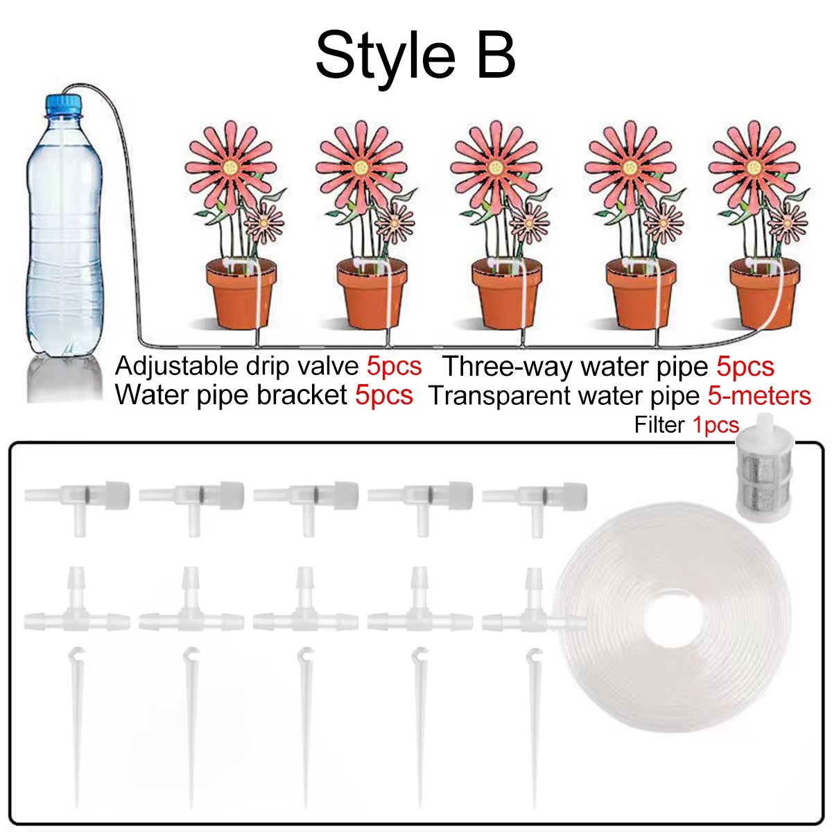 Ensemble d'égouttement automatique pour plantes en pot, débit de gouttelette d'eau réglable, adapté