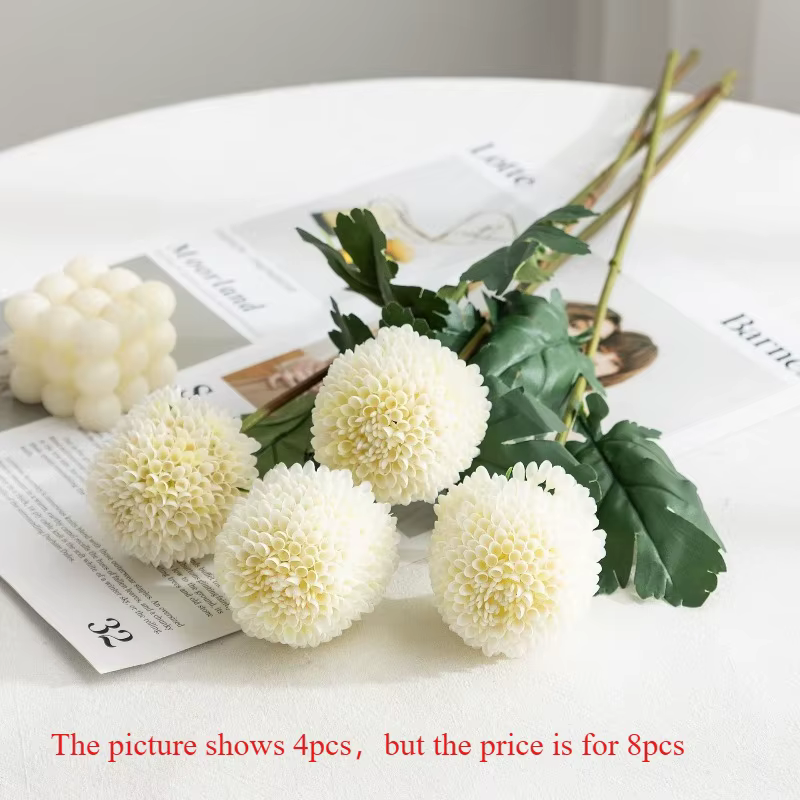8 pièces de chrysanthèmes artificiels de septembre, fleurs artificielles en soie de haute qualité, d