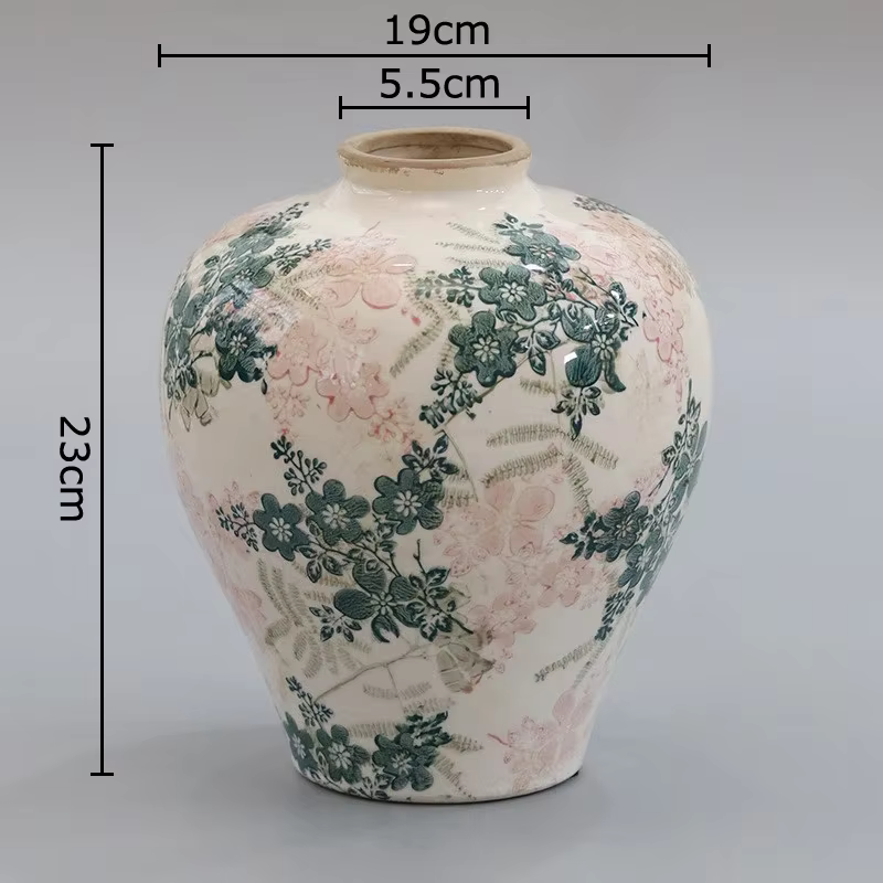 Vase créatif à Texture craquelée, Pot de fleur en porcelaine bleue et blanche, décoration de Table, 