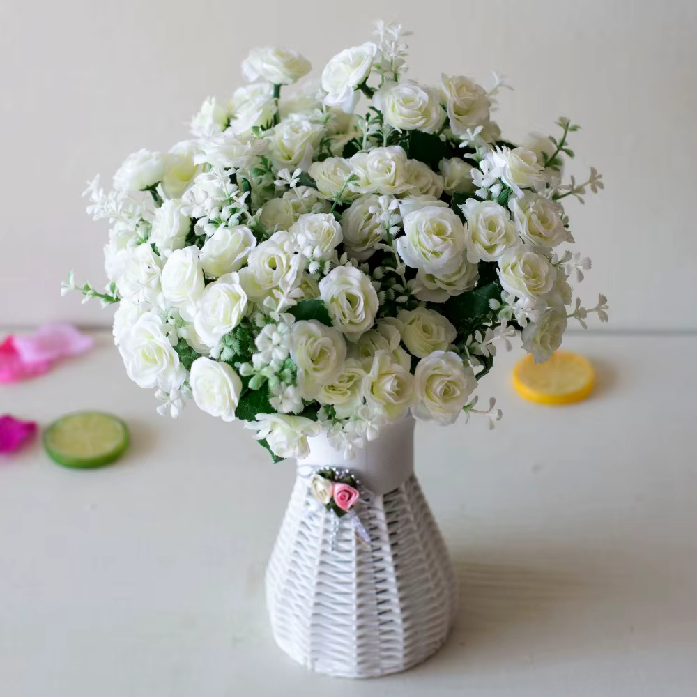 15 mini-roses artificielles réalistes pour la photographie, cadeau de Saint-Valentin, 6 couleurs, dé