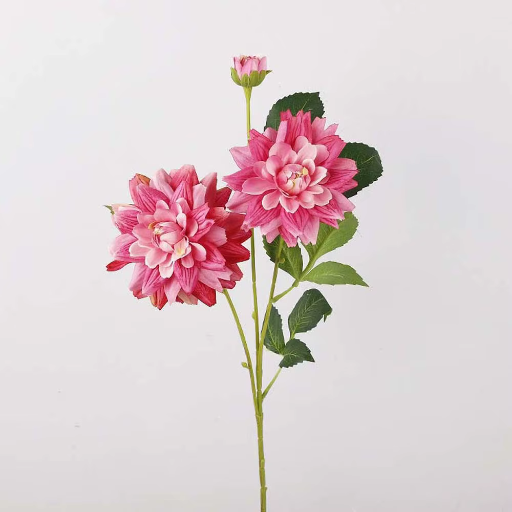 Fleur de Dahlia Artificielle Effet Réel, Plante Réaliste, Grande Dahlia Colorée 76cm, Branche de Dah