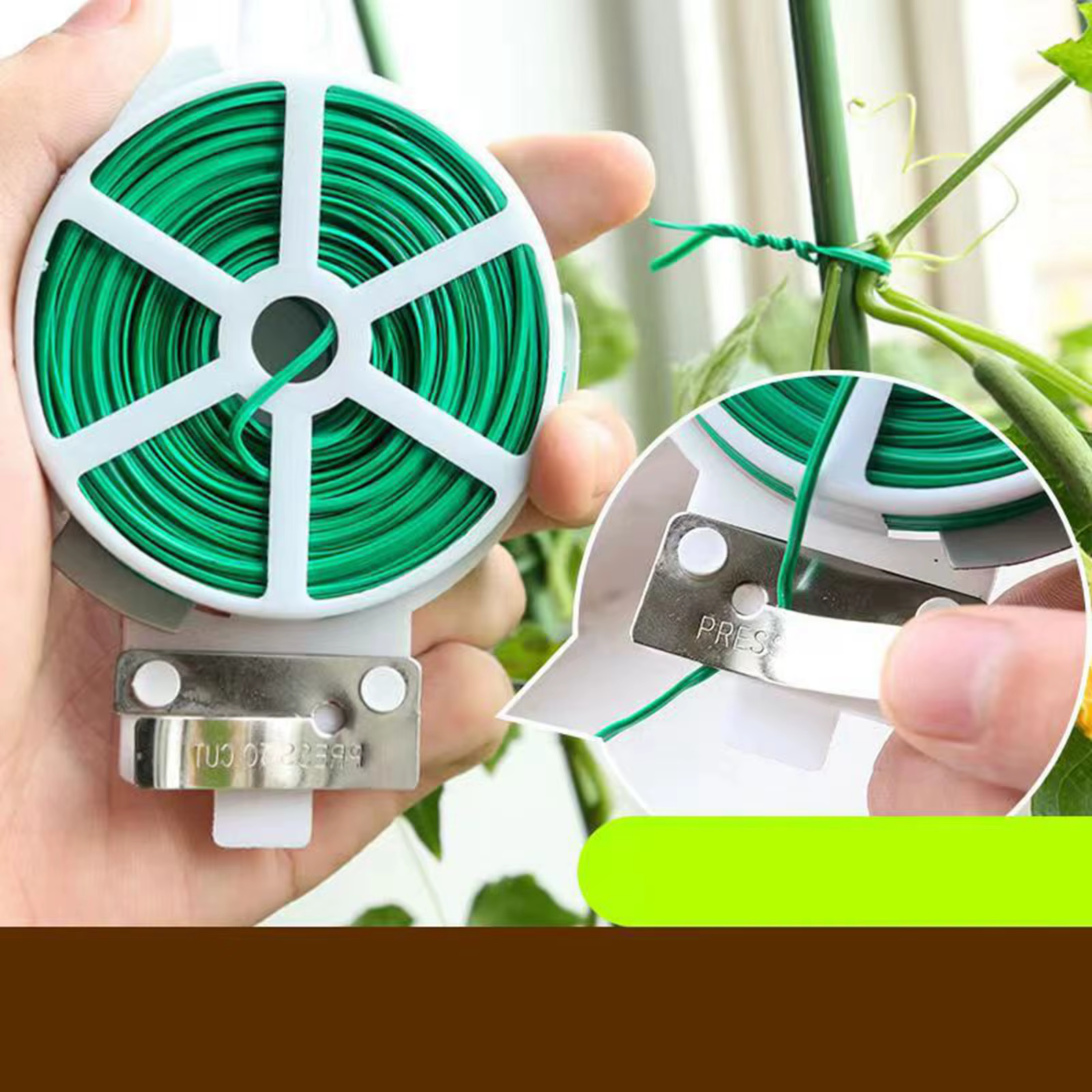 Attaches en ficelle vertes 50M réutilisables et flexibles pour jardin, attaches torsadées pour plant