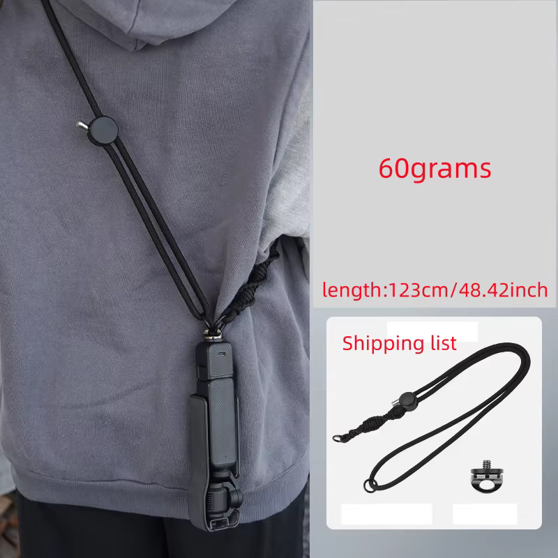 Accessoires pour Dji Osmo Pocket 3/4 : Lanière pour caméra de poche, sangle tour de cou mains libres