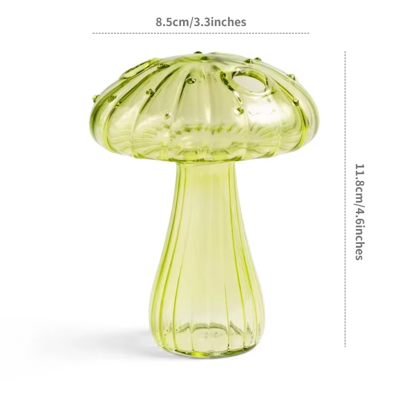 Mini Vase à bourgeons en verre, bouteille d'aromathérapie en forme de champignon, décoration florale