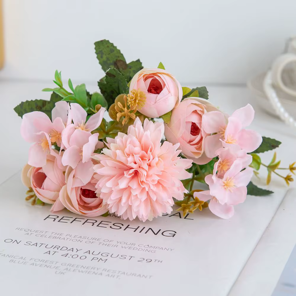 Bouquet de fleurs artificielles d'hortensia pour la maison, la table, le jardin, les fêtes, les mari