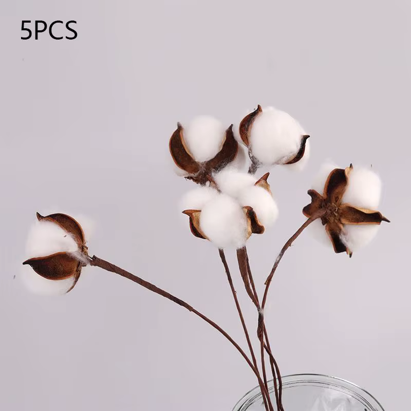 Fleurs artificielles en coton séché, branche de fleur blanche pour décoration de fête de mariage, fa