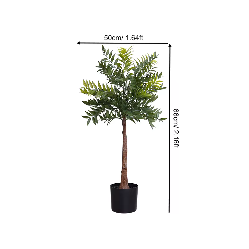 Grand Arbre Vert Artificiel de 2.16/2.98/3.74ft, Plantes Tropicales au Toucher Réel avec Pot, Décora
