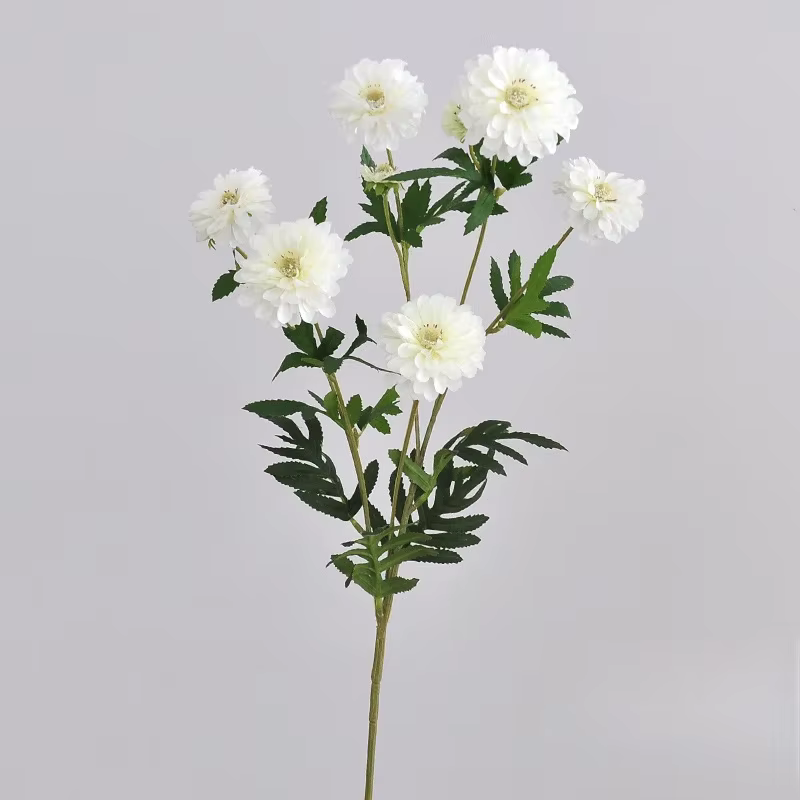 Fleur artificielle de chrysanthème pour la décoration de la maison, longue branche, injFlower, guide