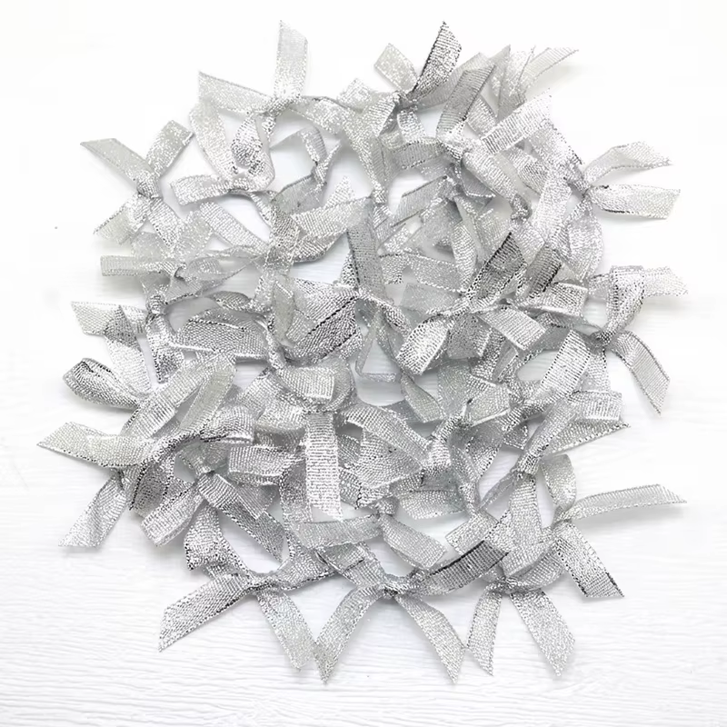 Noeuds colorés 4x4 cm, petite taille, en ruban de satin polyester, fleur en forme de nœud, décoratio
