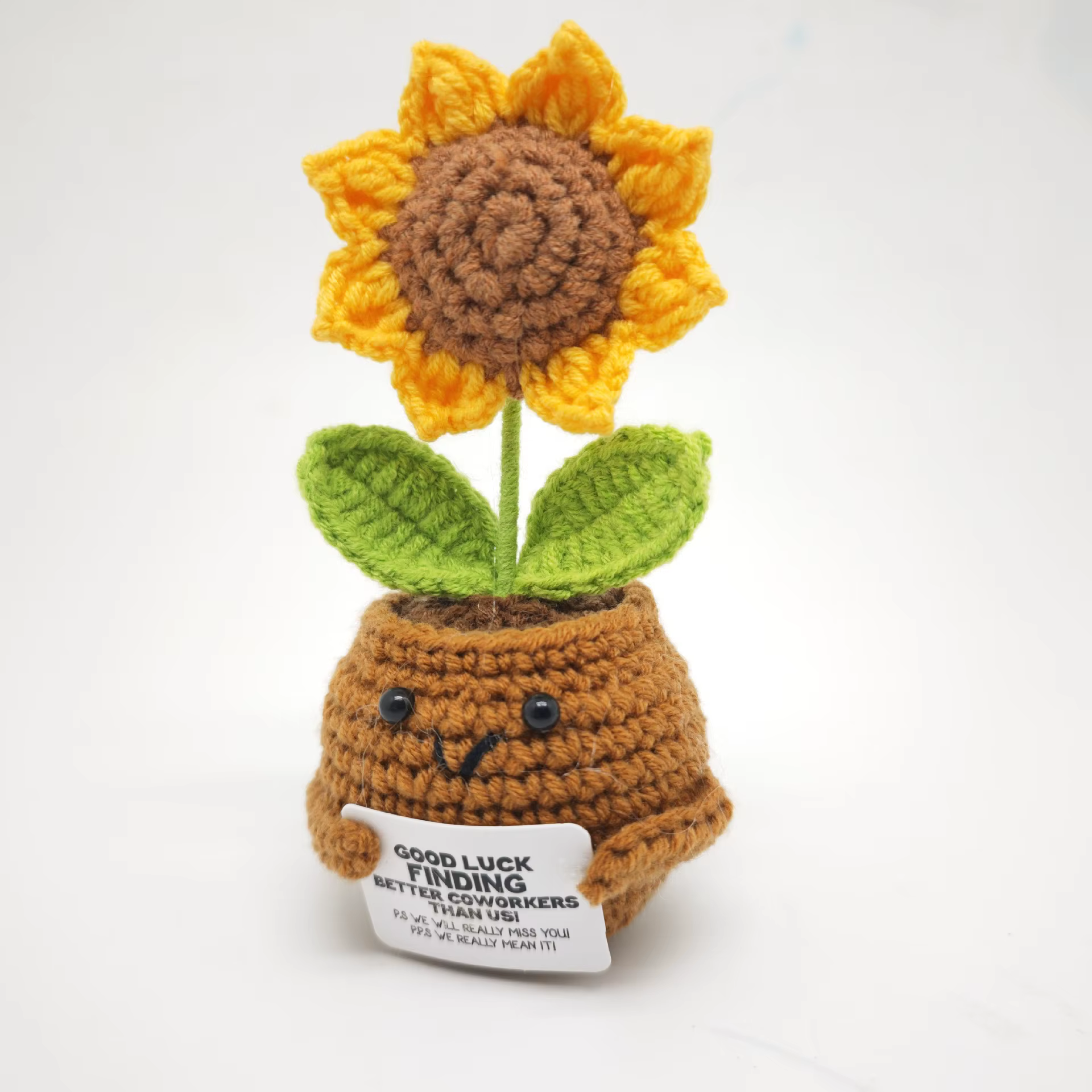 Fleurs de roses au Crochet tricotées à la main, plantes tissées en pot, tournesols artificiels, fleu