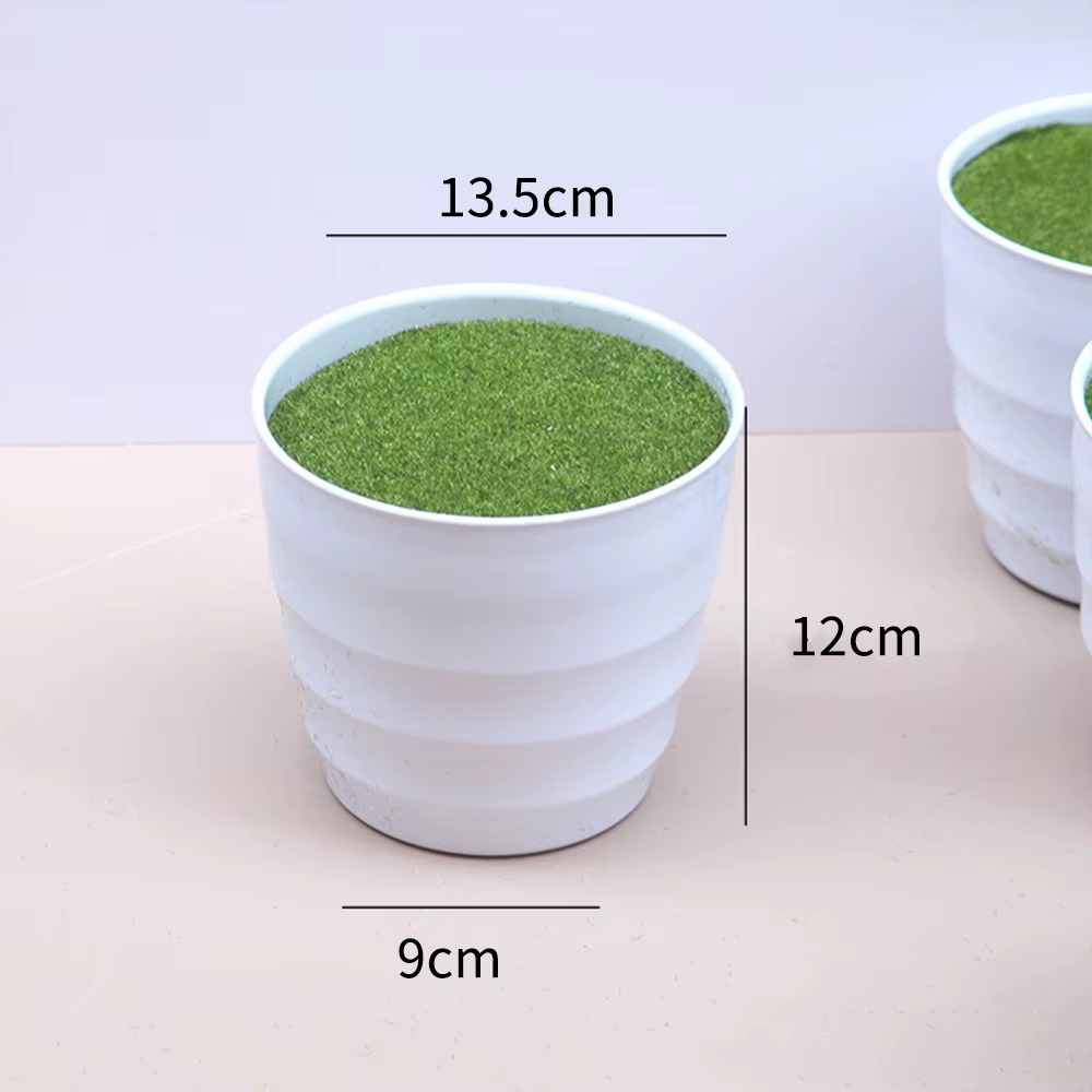Plantes artificielles en pot, pot de pépinière, vase en plastique blanc épais pour pelouse artificie
