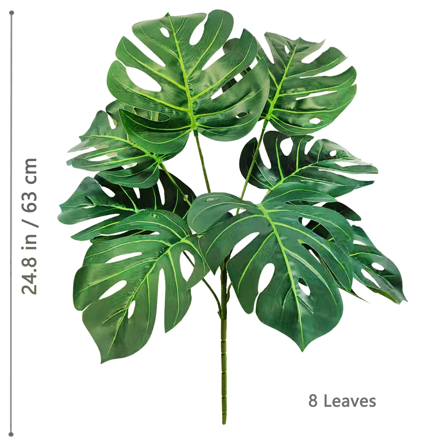 Fleurs et feuilles artificielles Monstera Deliciosa, fausses plantes en plastique pour décoration or