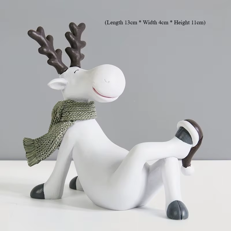 Statue de renne de Noël en résine artisanale, décoration de vacances festive pour la maison, le bure