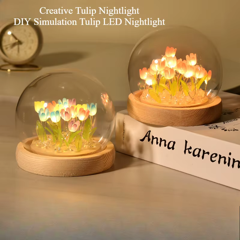 10/15/20 pièces tulipe USB fleur artificielle fleur lampe de Table bricolage Simulation tulipe LED à