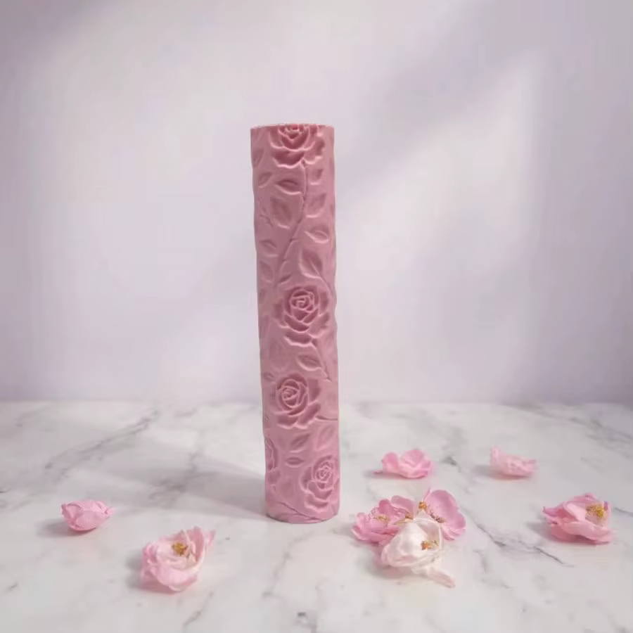 Rouleau de texture en relief motif floral Rose Sauvage pour poterie DIY, outil de modelage pour argi