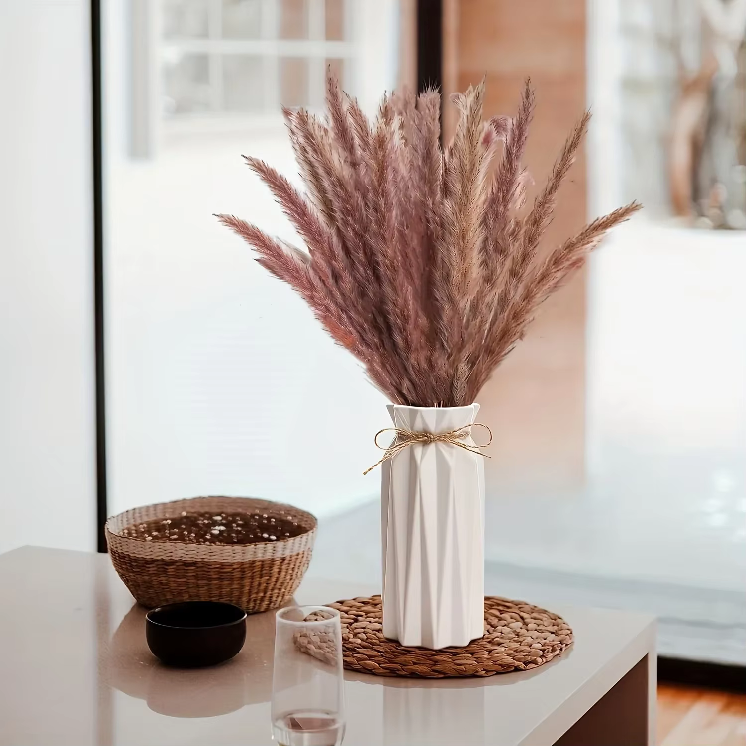 Bouquet de fleurs séchées en herbe de Pampa naturelle, 15 pièces, Arrangement de mariage, Phragmites