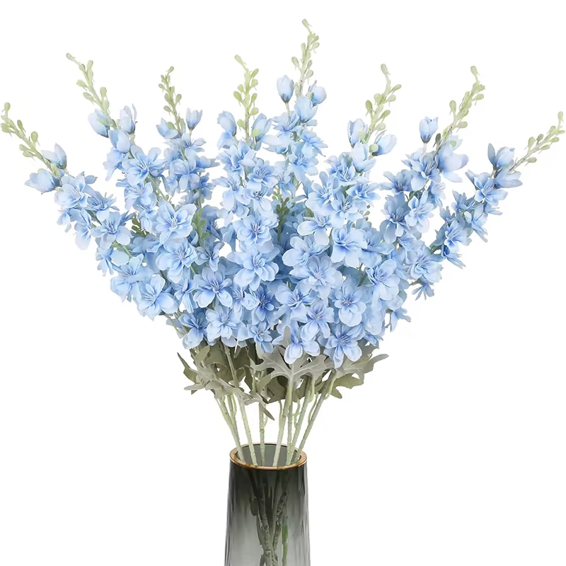 2 pièces Delphinium fleurs artificielles 85cm fausses fleurs Bouquet tige Larkspur pour la décoratio
