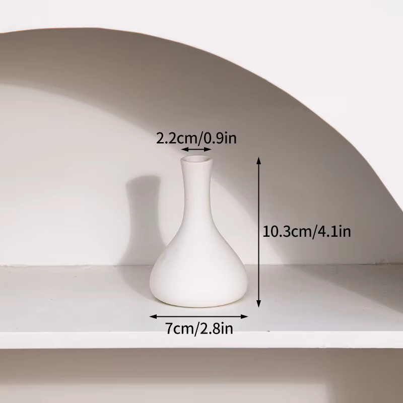 Vase pour arrangement floral, vase en céramique blanche, décoration de bureau à domicile, vase décor