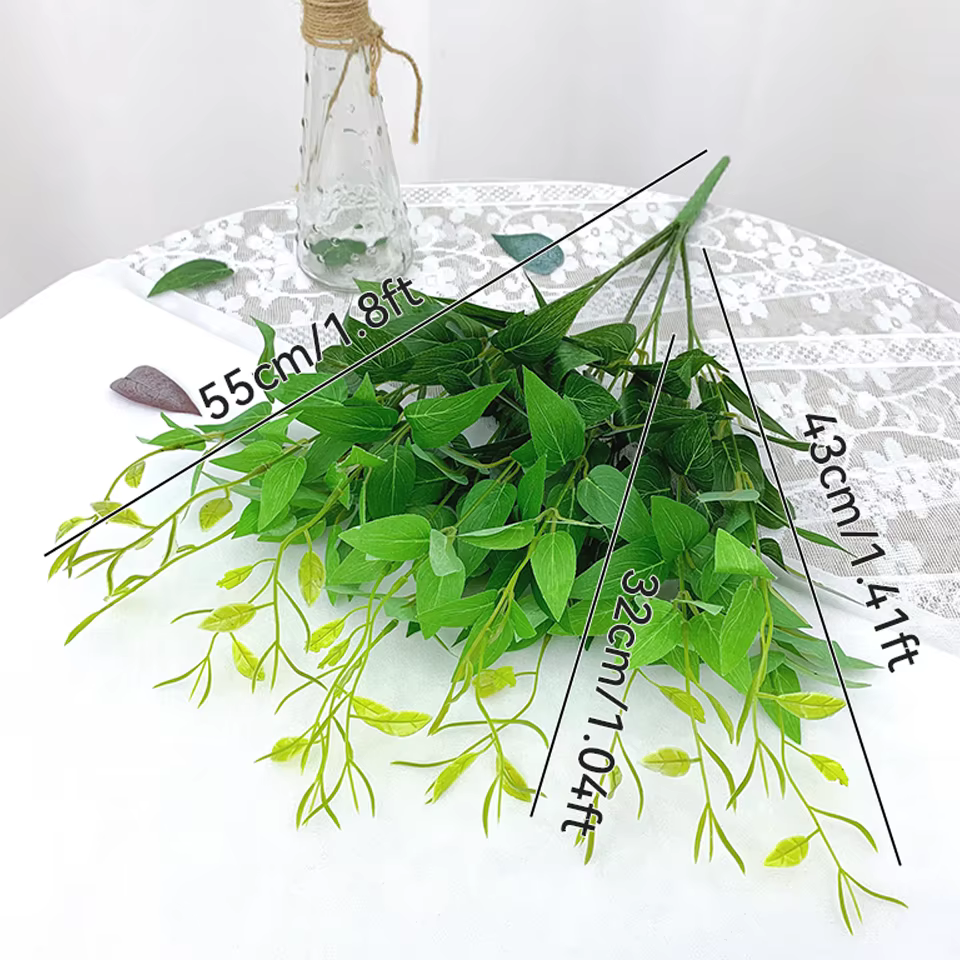 Feuille de plante artificielle en soie, branche décorative pour la maison, salon, table, matériel po
