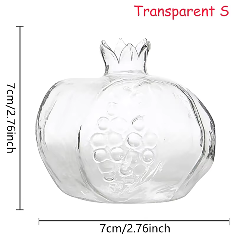 Vase en verre de grenade pour la décoration intérieure, vase à fleurs, cache-pot de fruits, décorati