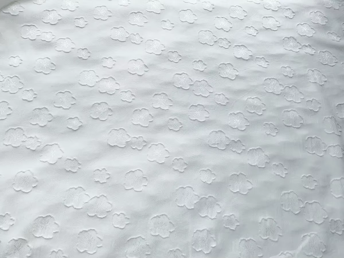 Tissu gaufré en crêpe de mousseline de soie, fleur de prunier, fleur de pêcher, extensible, Simple e