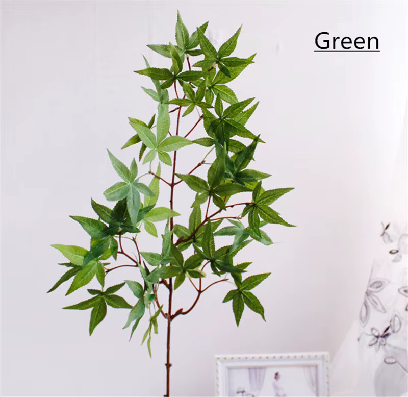 Fausse fleur artificielle en cuir chevelu d'érable, plantes vertes, décor pour la maison, fête de No